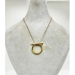 Gold Taşlı Çivi Modelli Kolye